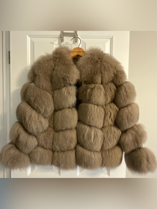 Jackets & Blazers - Genuine Fur and Leather Bubble Paneled Jacket - Size Large
